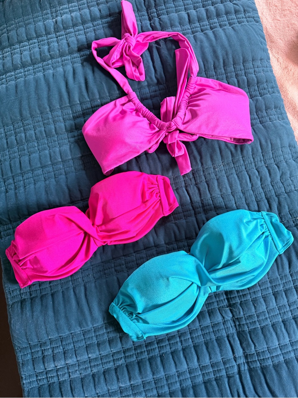 Victoria’s Secret Set of 3 Bright Bandeau & Halter Bikini Tops